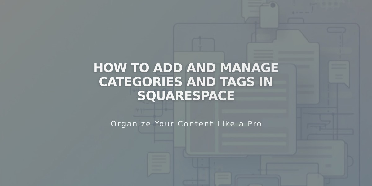 How to Add and Manage Categories and Tags in Squarespace