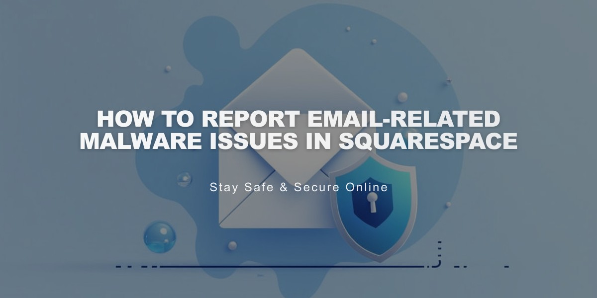 How to Report Email-Related Malware Issues in Squarespace