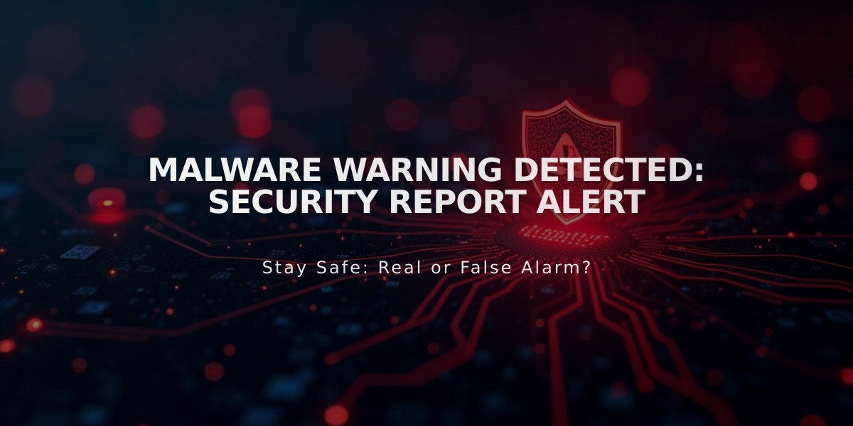 Malware Warning Detected: Security Report Alert