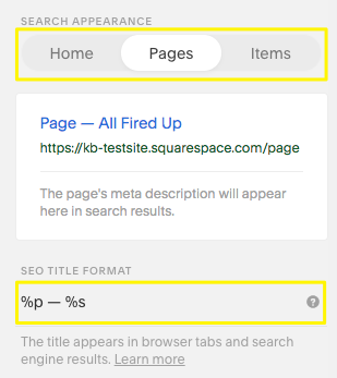 Browser tabs and search results