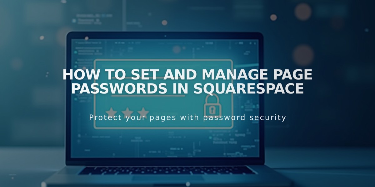 How to Set and Manage Page Passwords in Squarespace