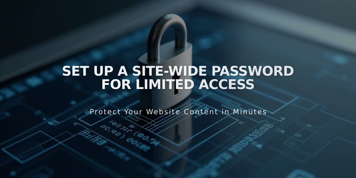 Set up a Site-wide Password for Limited Access