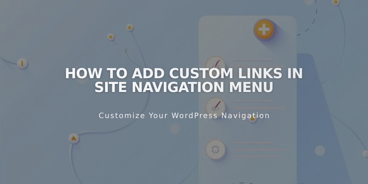 How to Add Custom Links in Site Navigation Menu