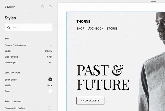 Screenshot of the Thorne shop page