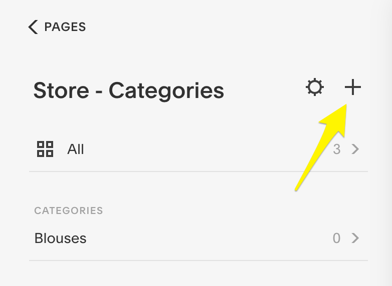 Edit categories in Squarespace menu