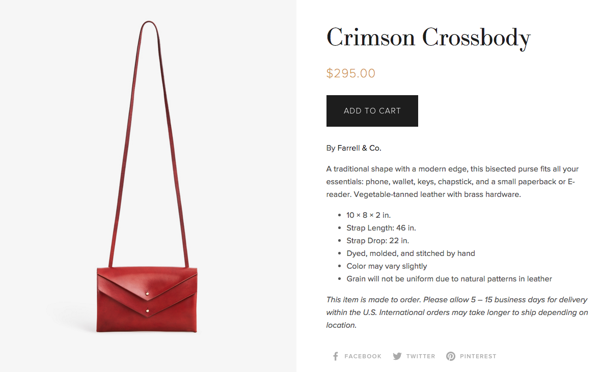 Red leather crossbody purse