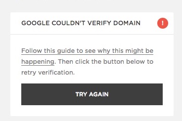 Google Domain Verification Error