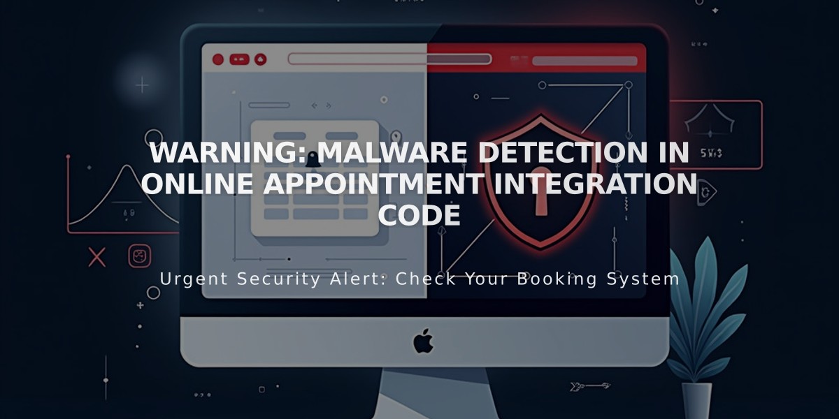 Warning: Malware Detection in Online Appointment Integration Code