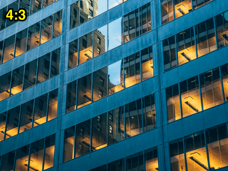 Illuminated office building at night