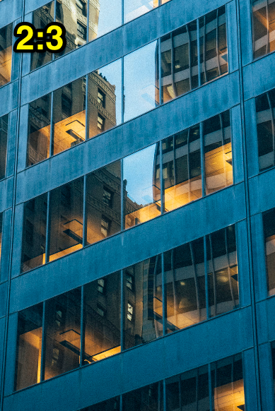 Skyscraper with urban blue reflection