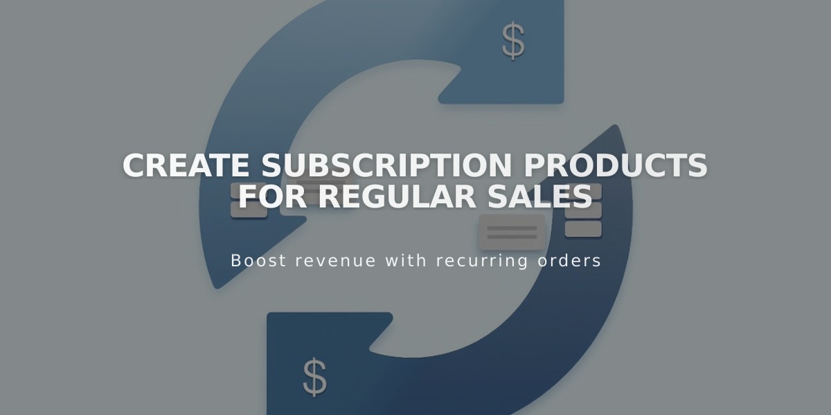 Create Subscription Products for Regular Sales