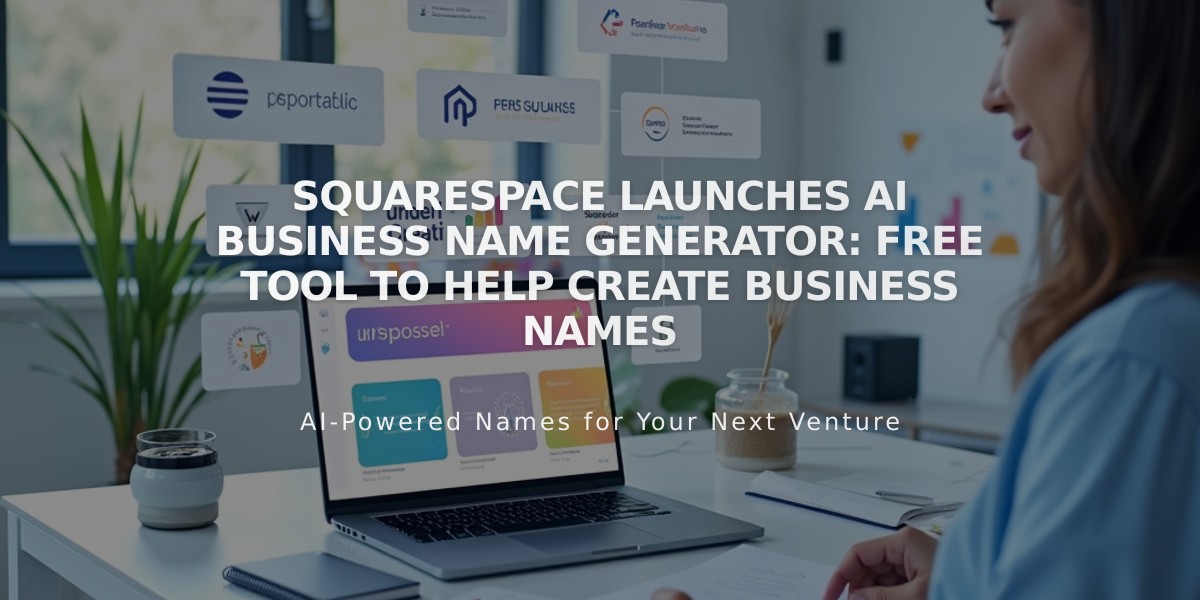 Squarespace Launches AI Business Name Generator: Free Tool to Help Create Business Names