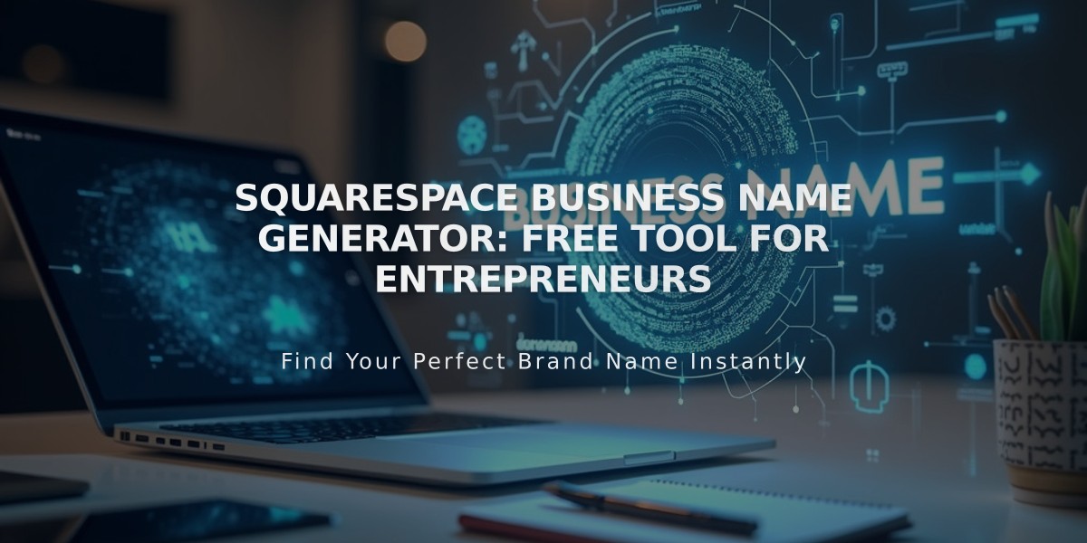 Squarespace Business Name Generator: Free Tool for Entrepreneurs