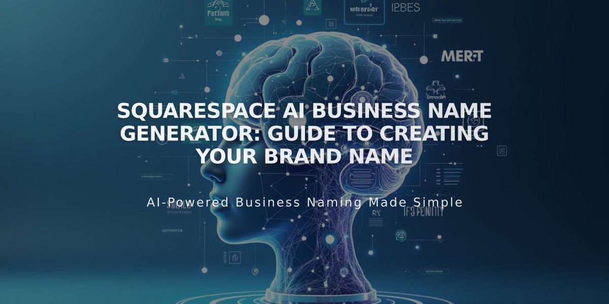 Squarespace AI Business Name Generator: Guide to Creating Your Brand Name