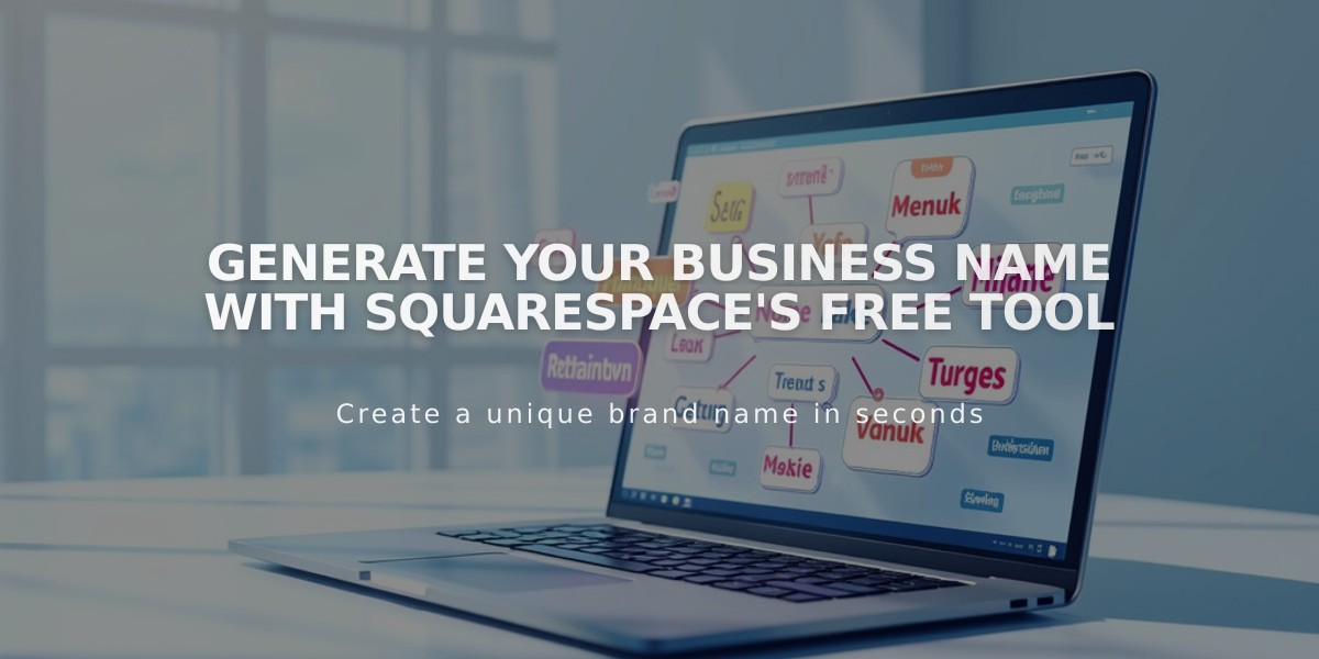 Generate Your Business Name with Squarespace's Free Tool