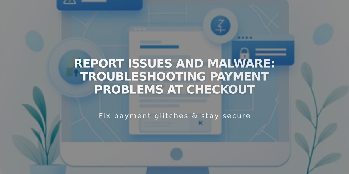 Report Issues and Malware: Troubleshooting Payment Problems at Checkout