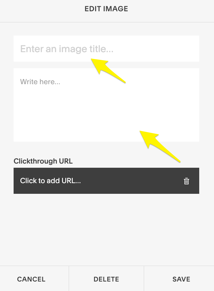 Editing image in Squarespace app