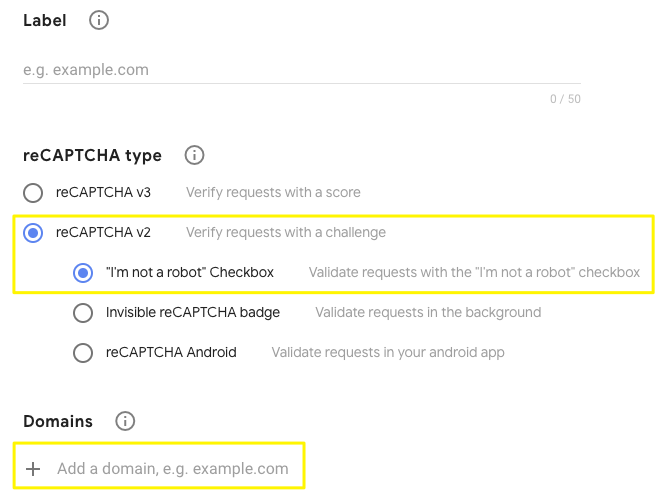 ReCAPTCHA checkbox with security symbol