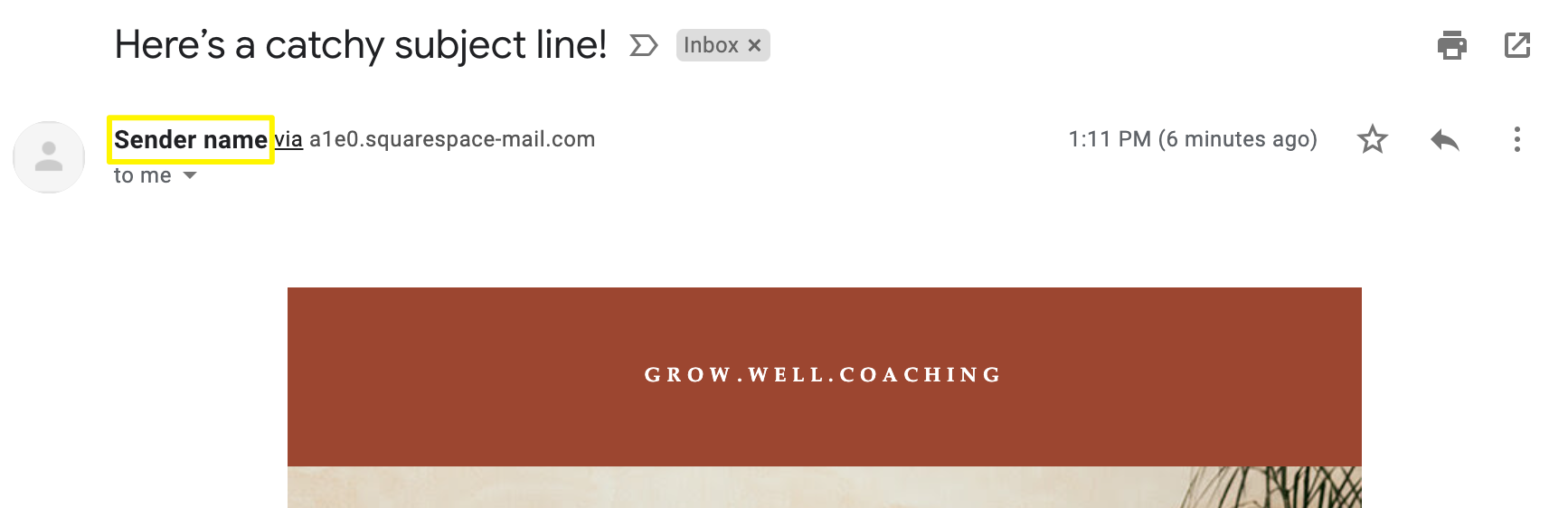 Email subject line example