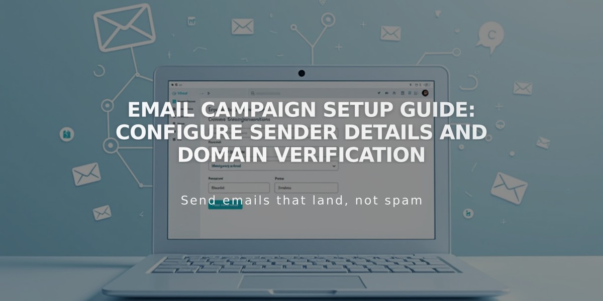 Email Campaign Setup Guide: Configure Sender Details and Domain Verification