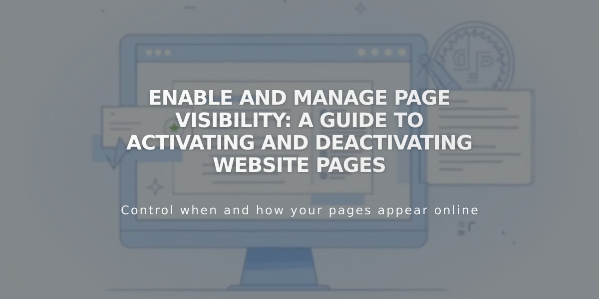 Enable and Manage Page Visibility: A Guide to Activating and Deactivating Website Pages