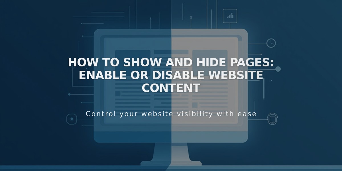 How to Show and Hide Pages: Enable or Disable Website Content