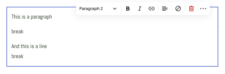 Paragraph separator with horizontal line