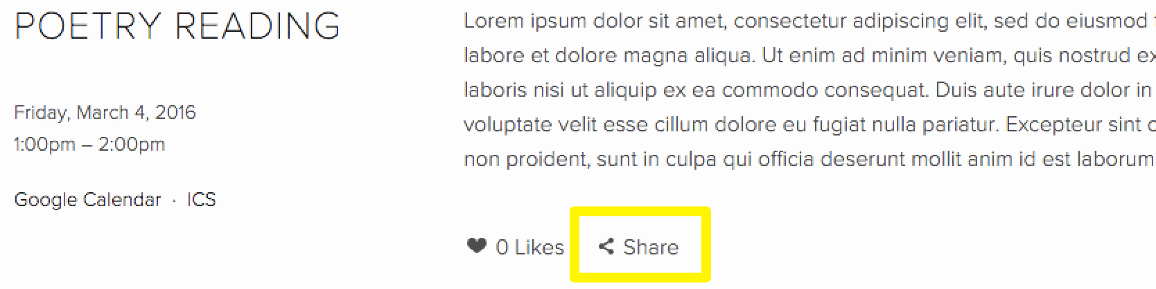 Illustrated share button