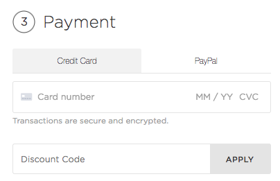 Credit card input field