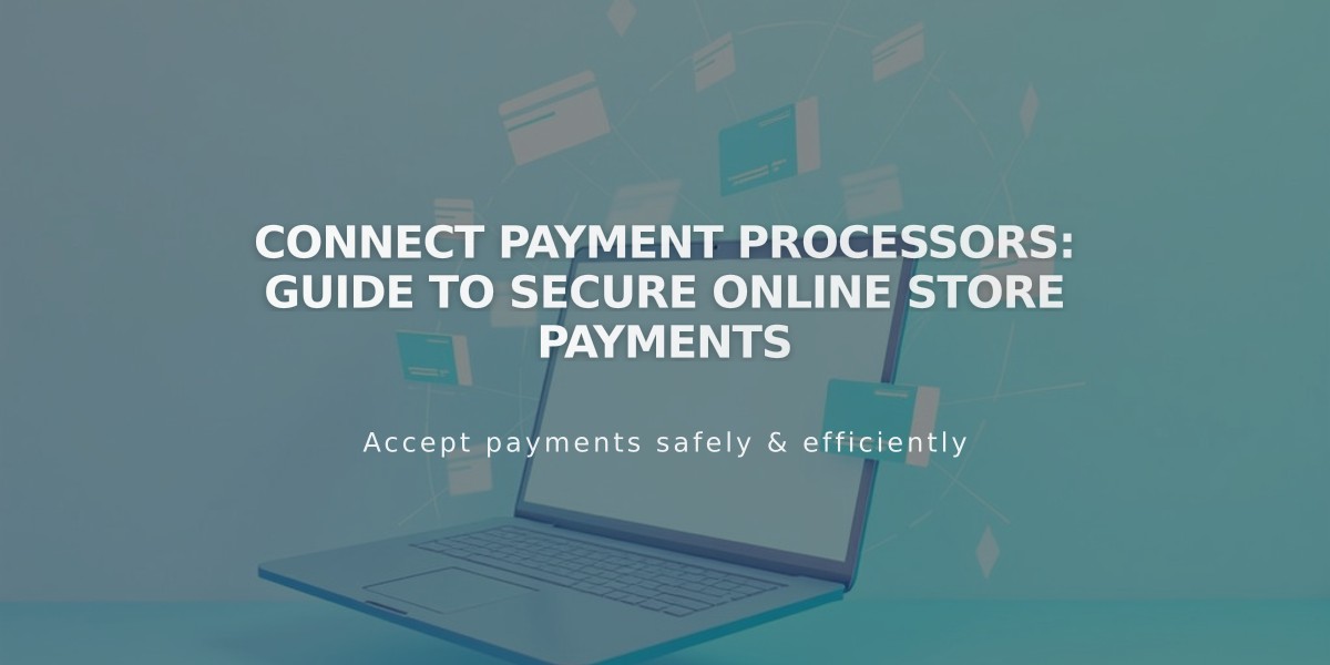 Connect Payment Processors: Guide to Secure Online Store Payments