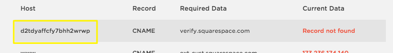 Table with data records