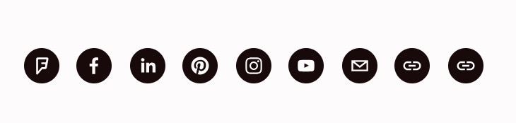 Row of social media icons