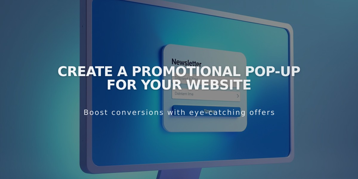 Create a Promotional Pop-Up for Your Website