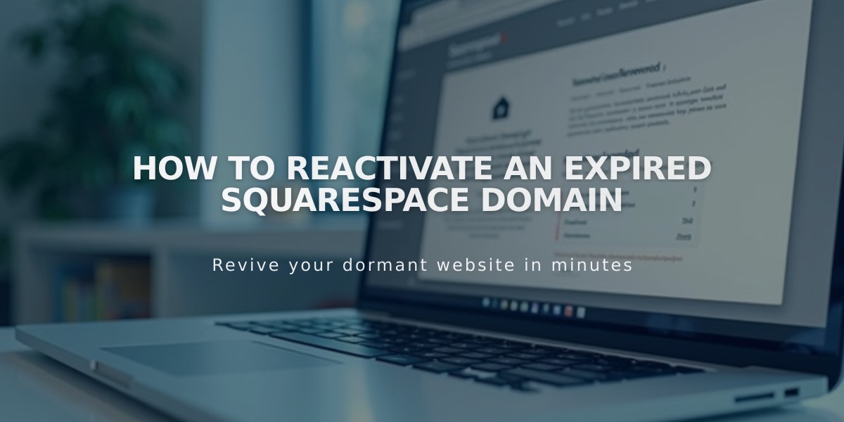 How to Reactivate an Expired Squarespace Domain