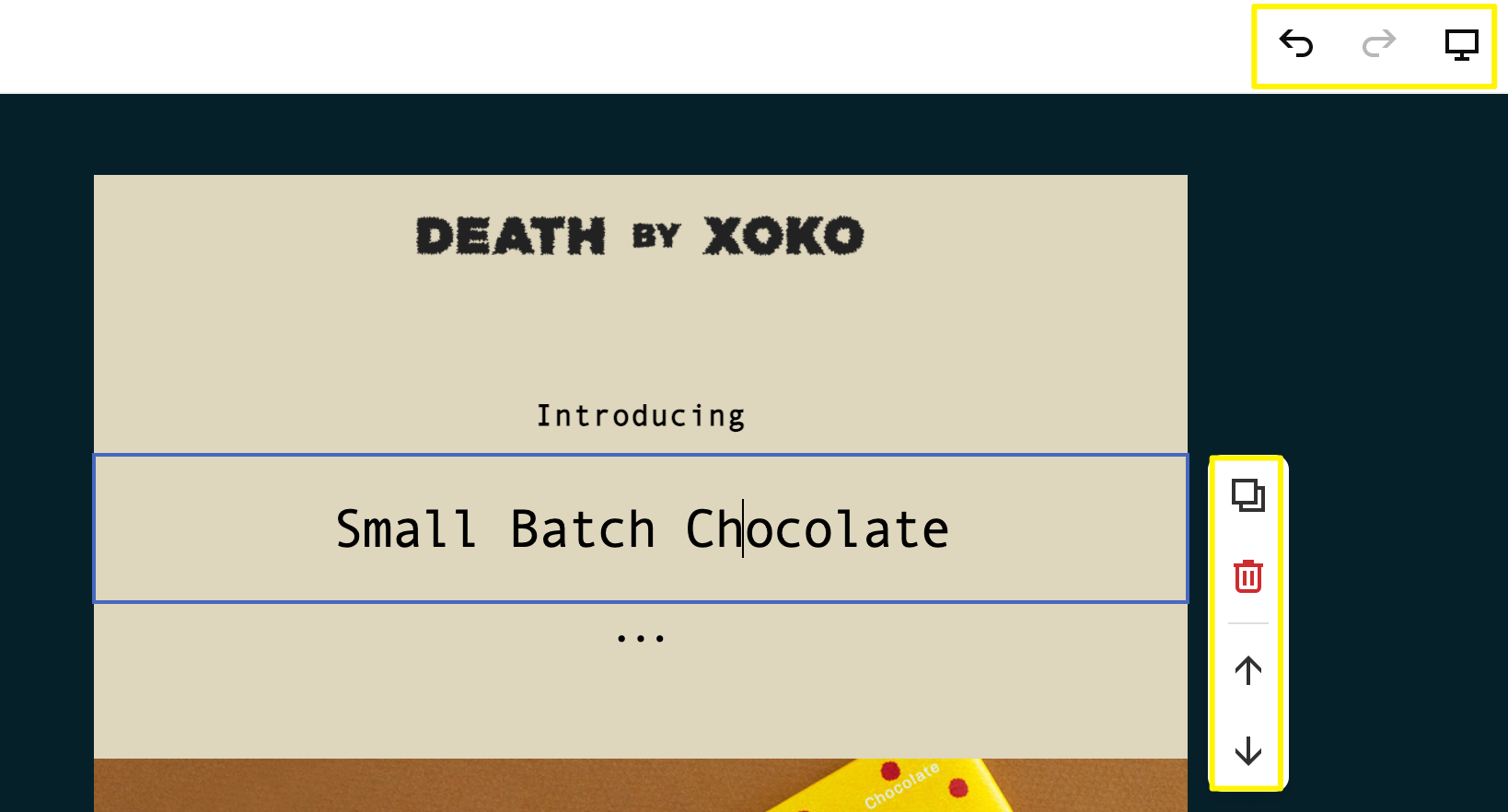 Dark chocolate from Xoko