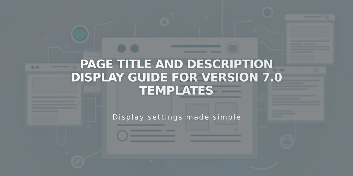 Page Title and Description Display Guide for Version 7.0 Templates