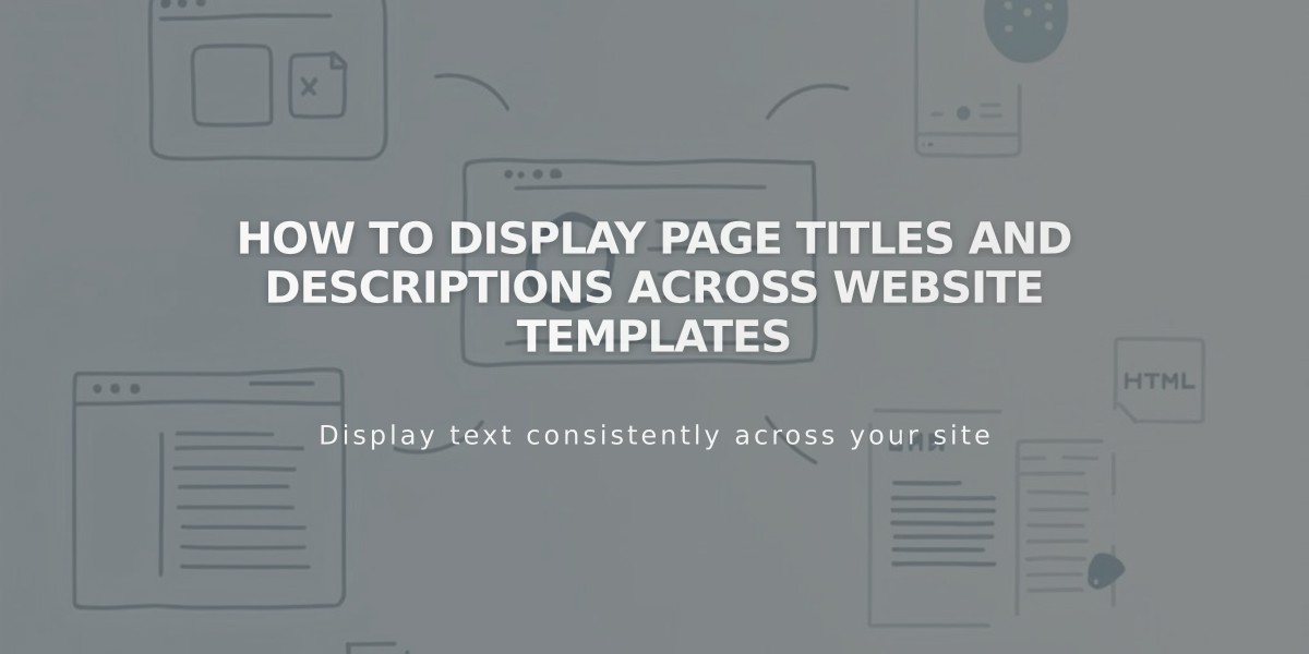 How to Display Page Titles and Descriptions Across Website Templates