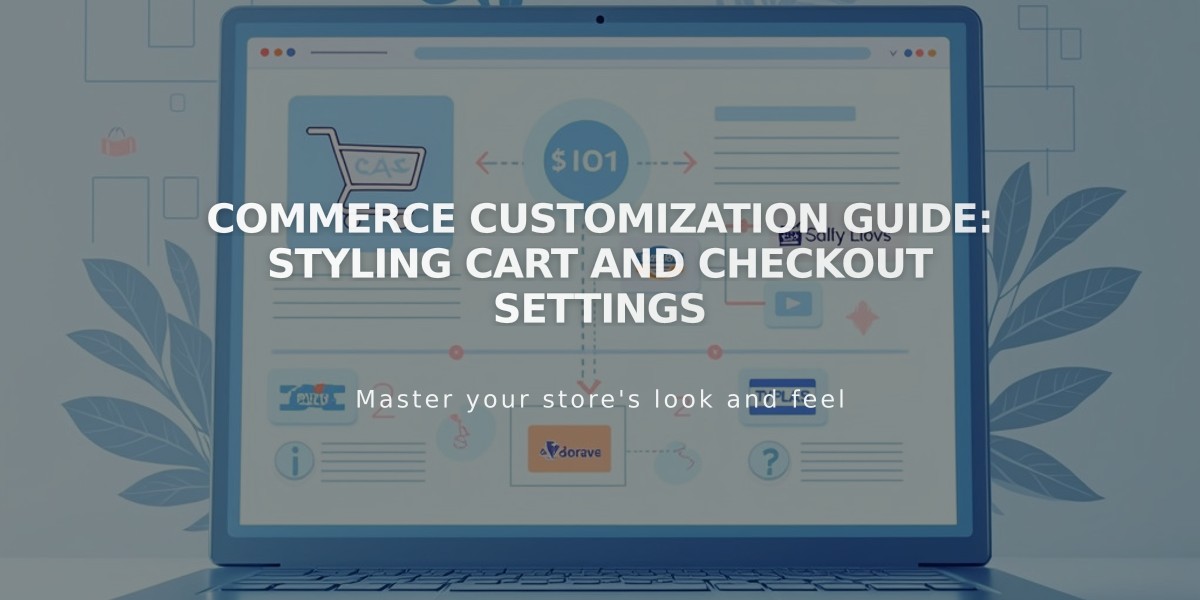 Commerce Customization Guide: Styling Cart and Checkout Settings