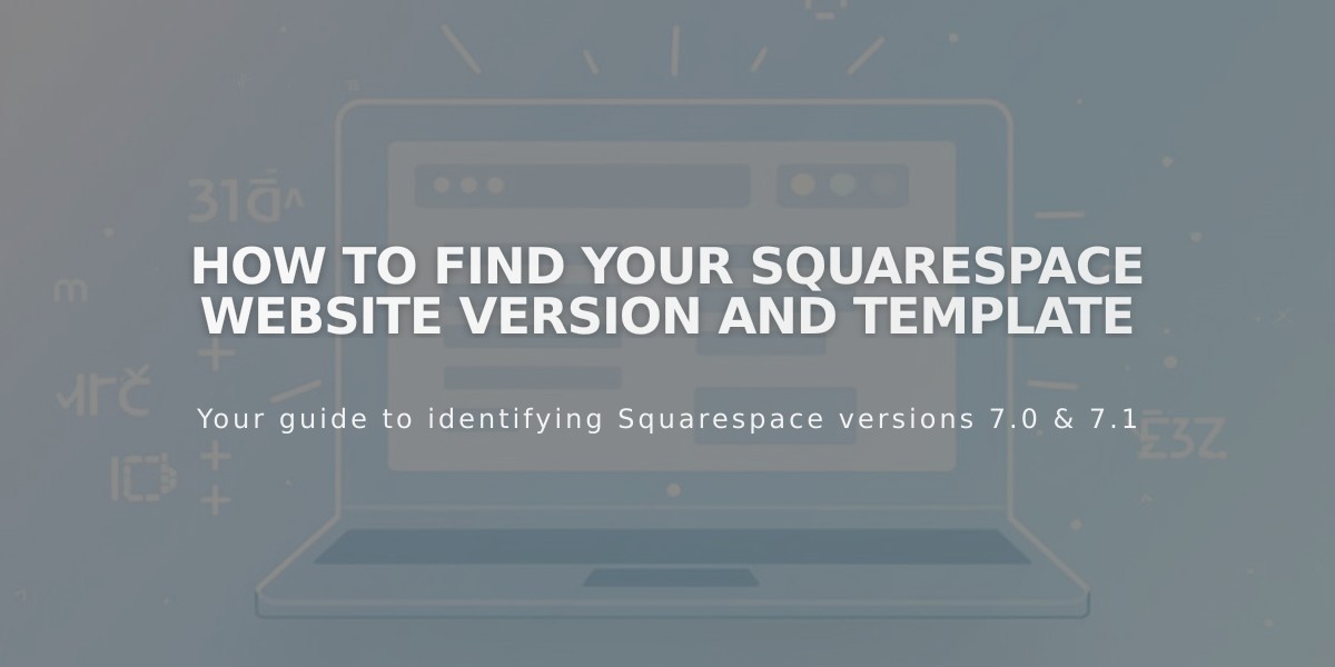 How to Find Your Squarespace Website Version and Template