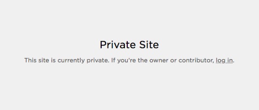 "Private Site" on a page