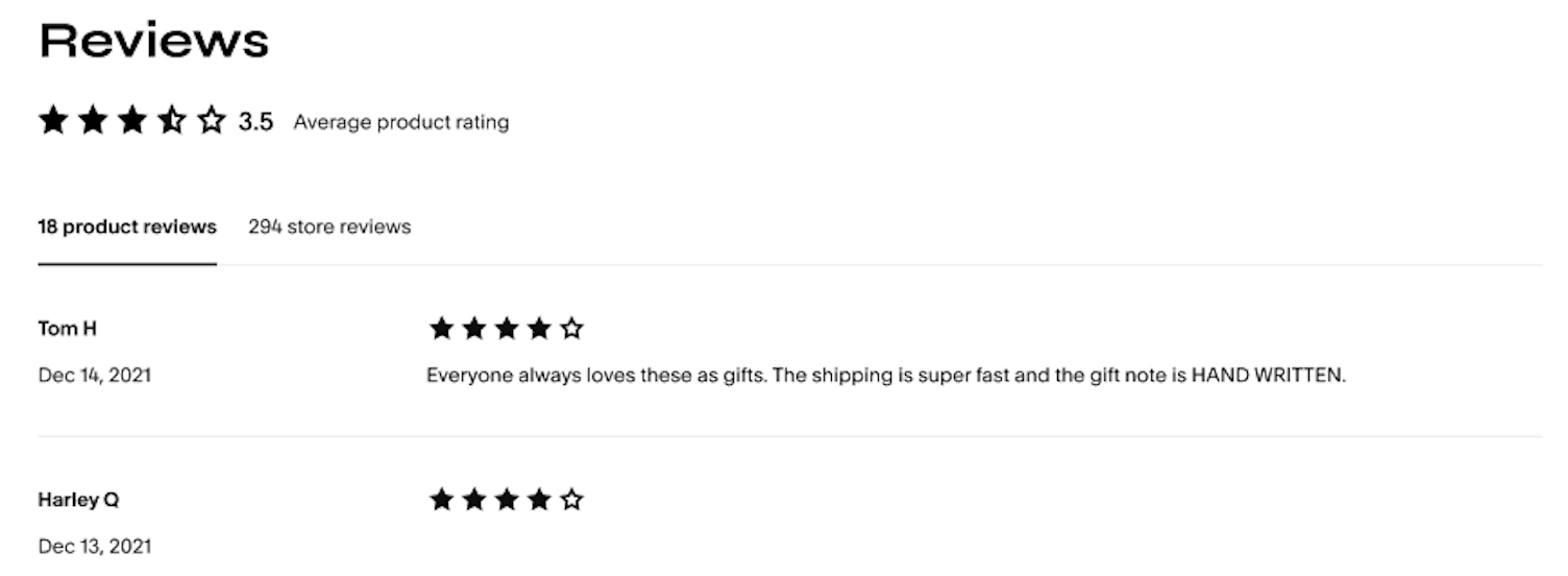 Customer reviews on Squarespace