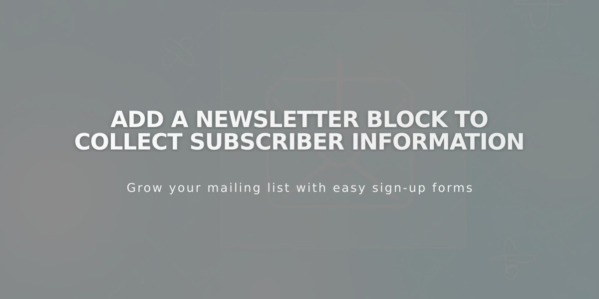 Add a Newsletter Block to Collect Subscriber Information