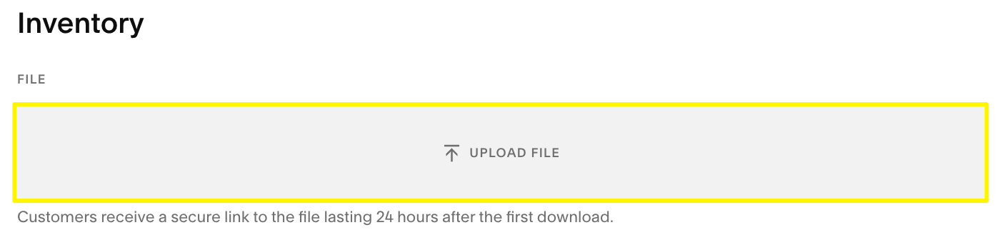 Yellow outlined upload button