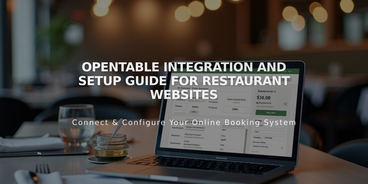 OpenTable Integration and Setup Guide for Restaurant Websites