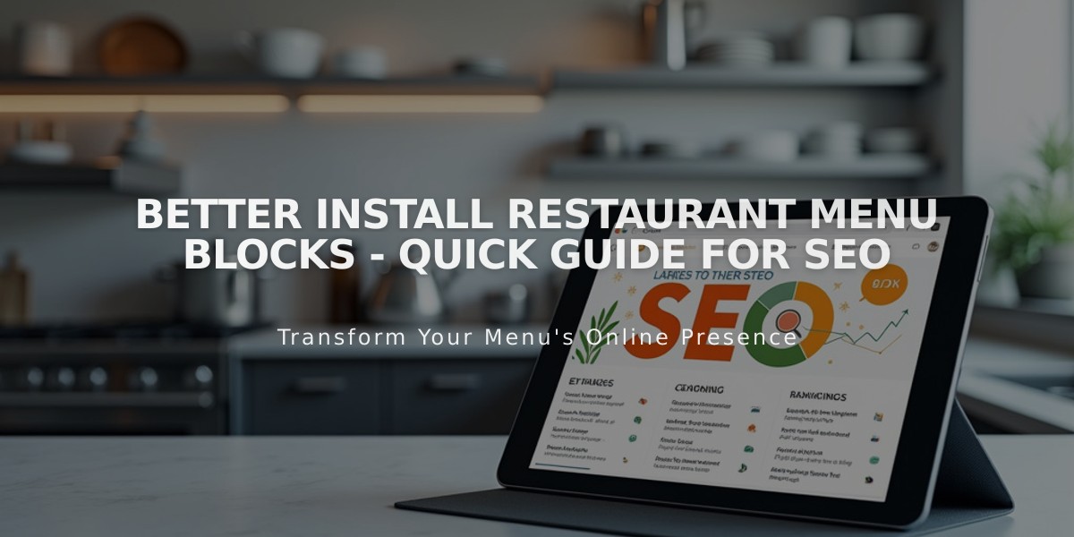 Better Install Restaurant Menu Blocks - Quick Guide for SEO