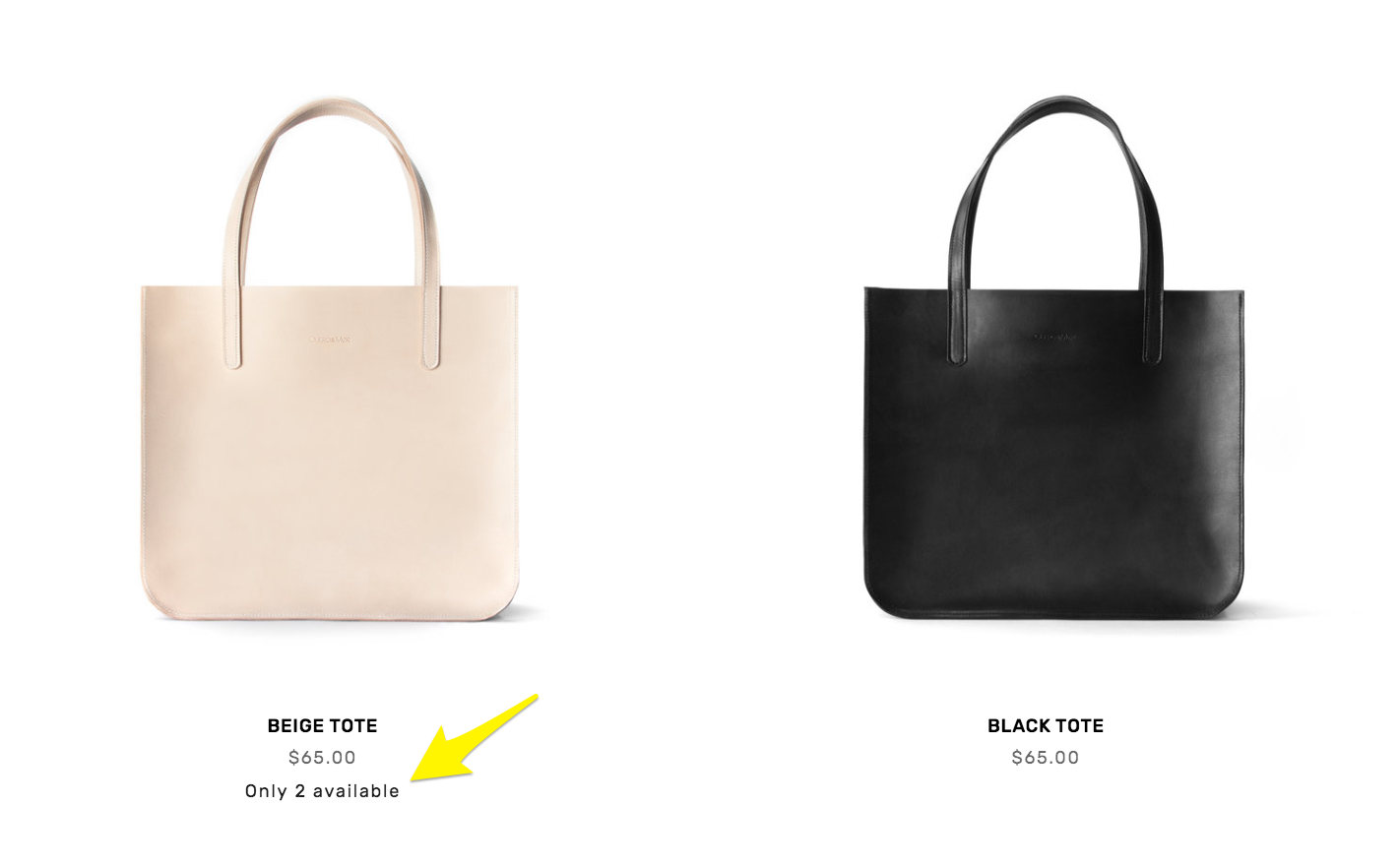 Pink handbag availability status icons