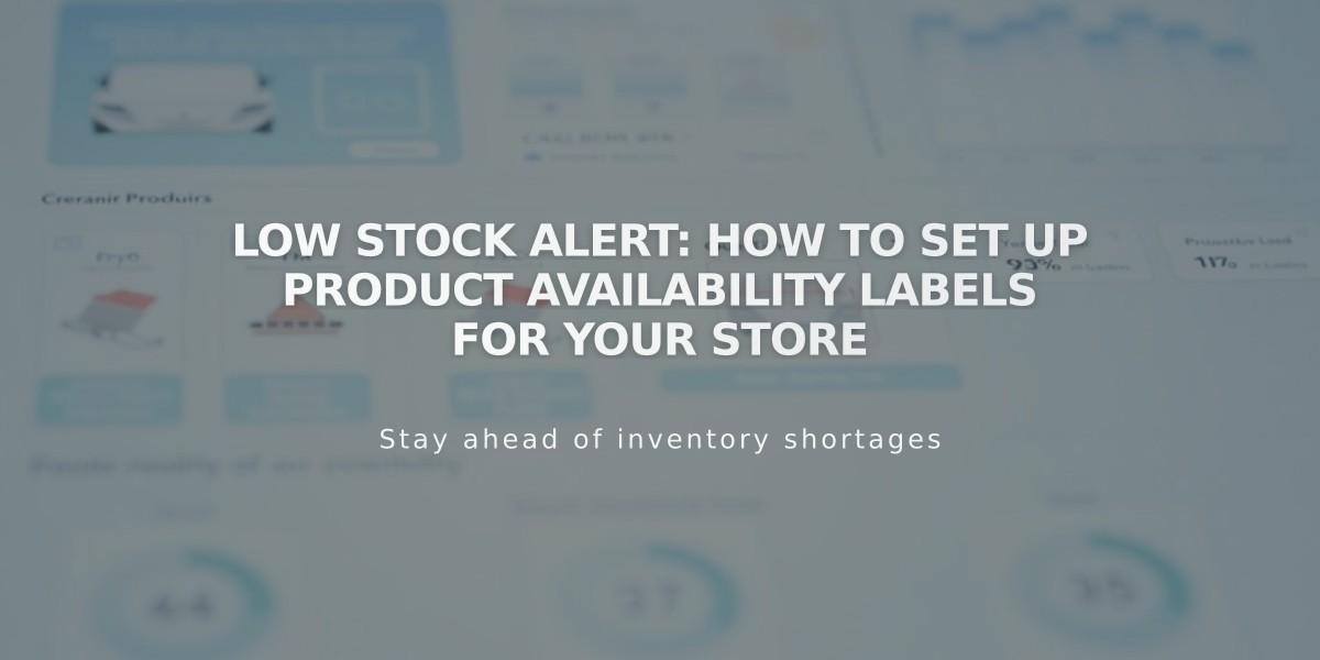 Low Stock Alert: How to Set Up Product Availability Labels for Your Store