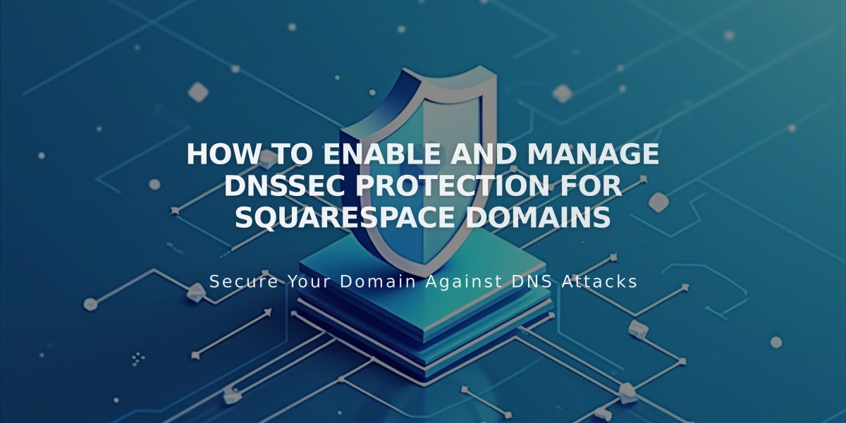 How to Enable and Manage DNSSEC Protection for Squarespace Domains