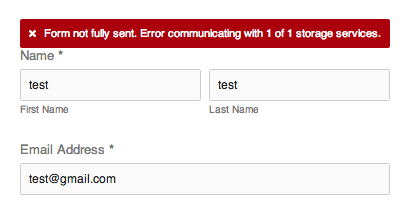 Error message: Incomplete form