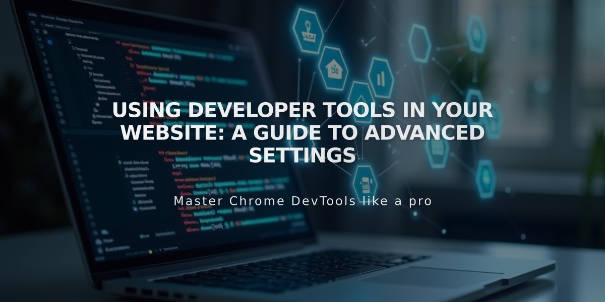 Using Developer Tools in Your Website: A Guide to Advanced Settings